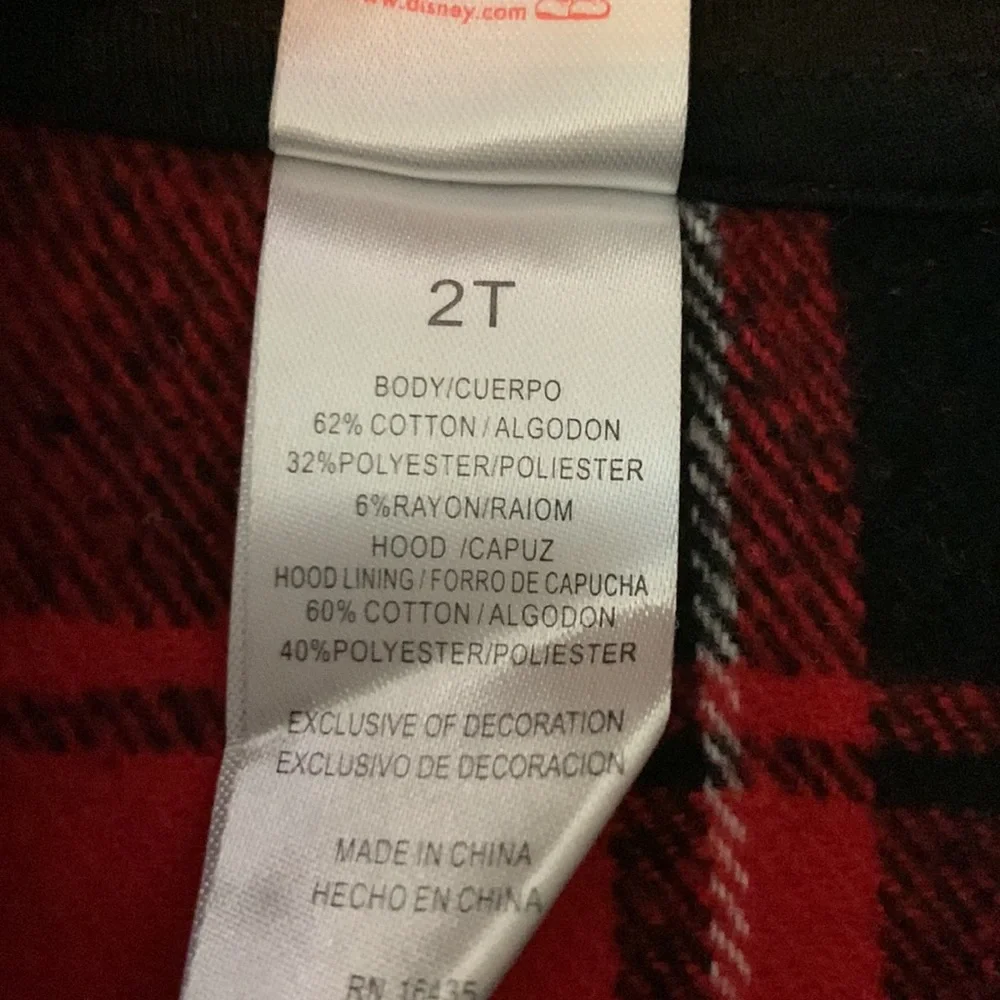 Disney Red & Black Plaid Mickey Jacket, Gray Mickey Shirt, & Black Pants 18 mo